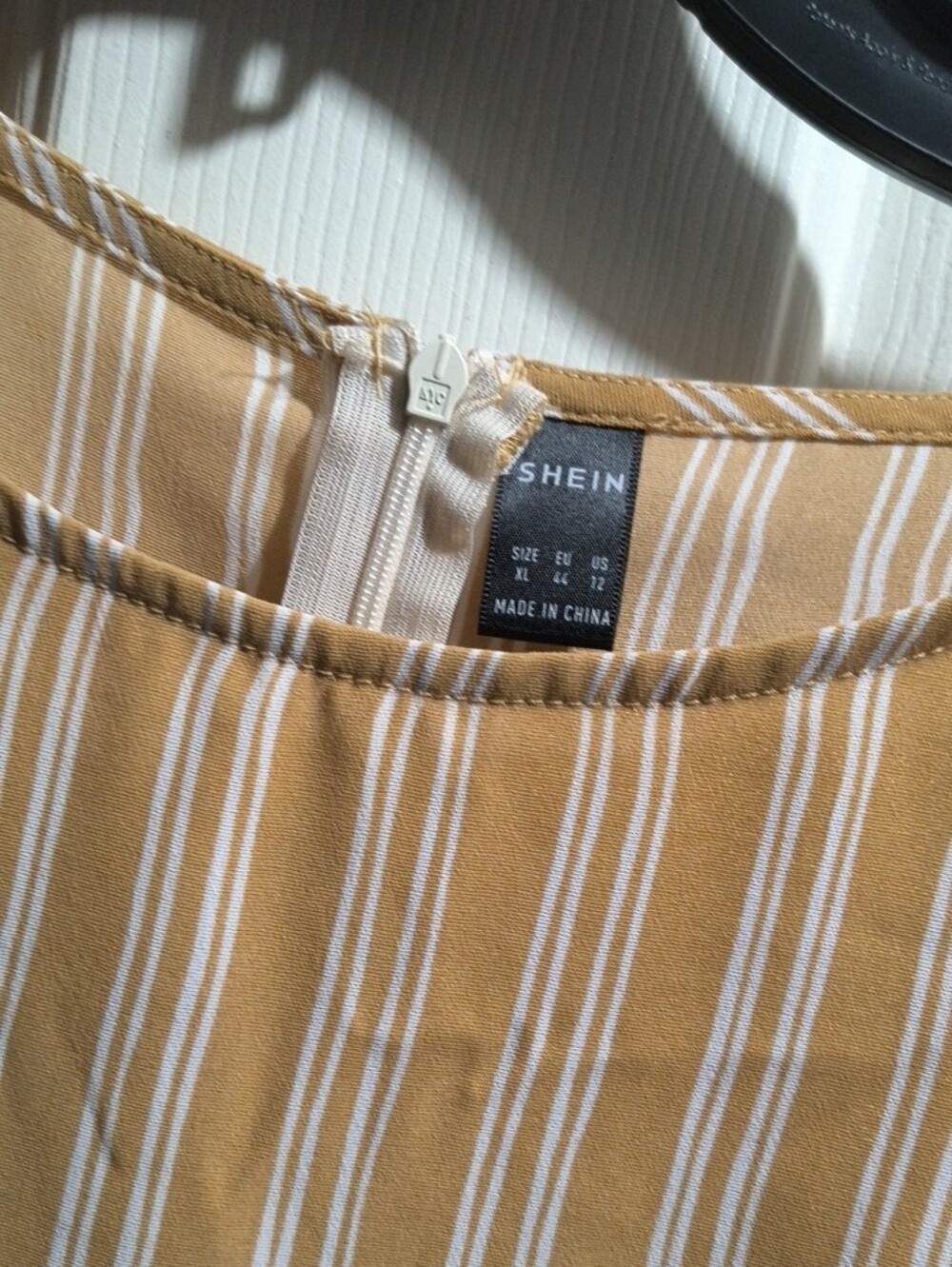 SHEIN Khaki and White Striped Midi A-Line Dress - Picture 3 of 3